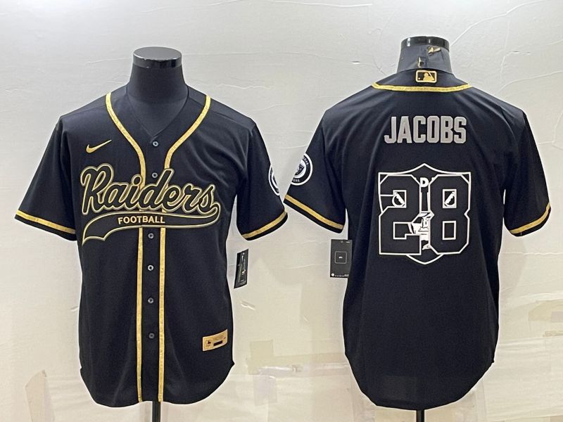 Men Oakland Raiders #28 Jacobs Black Gold 2022 Nike Co branded NFL Jersey->oakland raiders->NFL Jersey